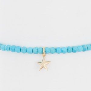 Adornia stretch turquoise bracelet with star charm